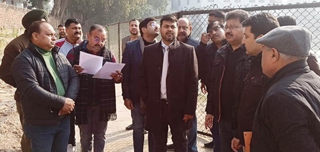 MLA Randhawa, Commissioner JMC inspect progress of work on development of water bodies