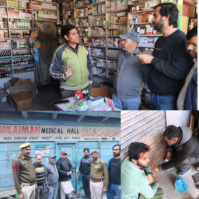 DC Poonch tough on mandatory computerized billing by chemists: 22shops sealed, 15 license suspended