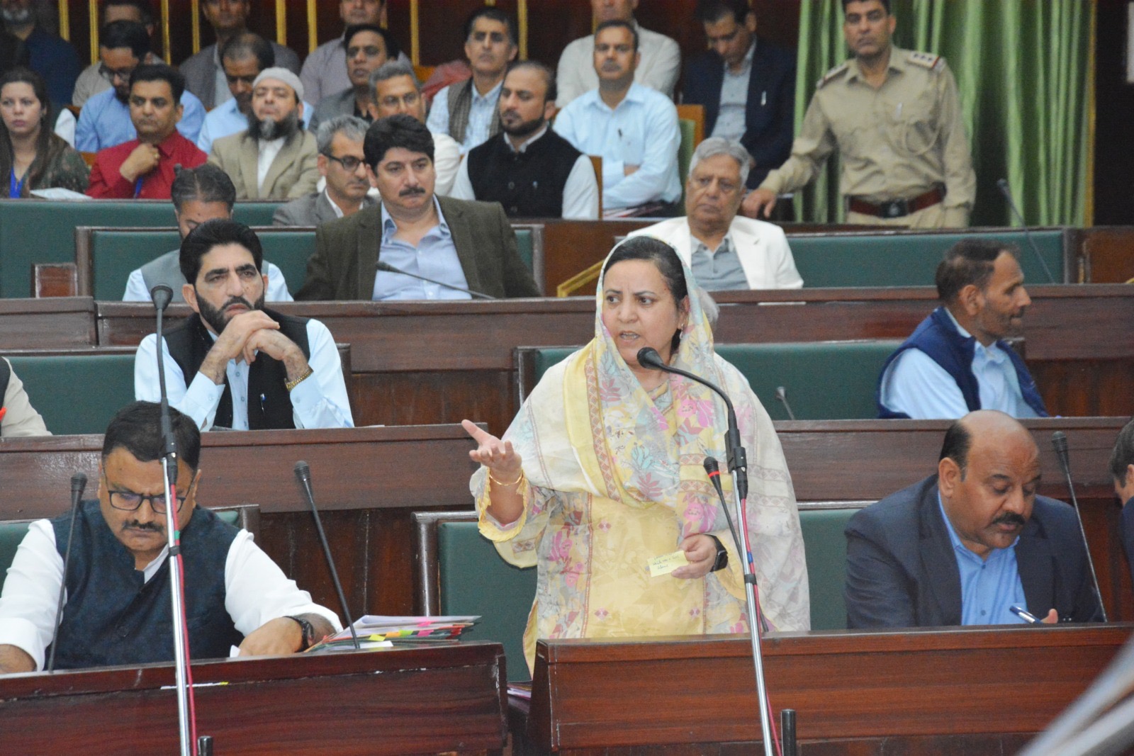 Sakeena Itoo briefs house on Anantnag fire relief efforts