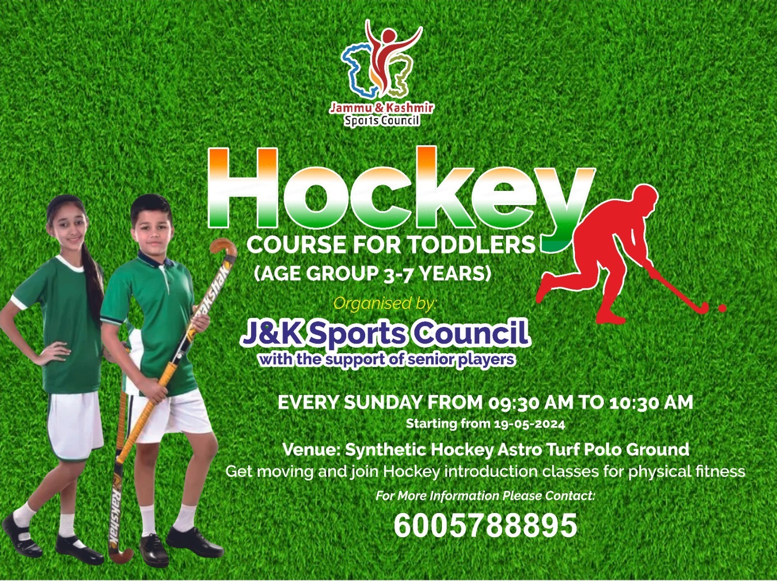J&K Sports Council, Senior Hockey Players promote Hockey among Toddlers