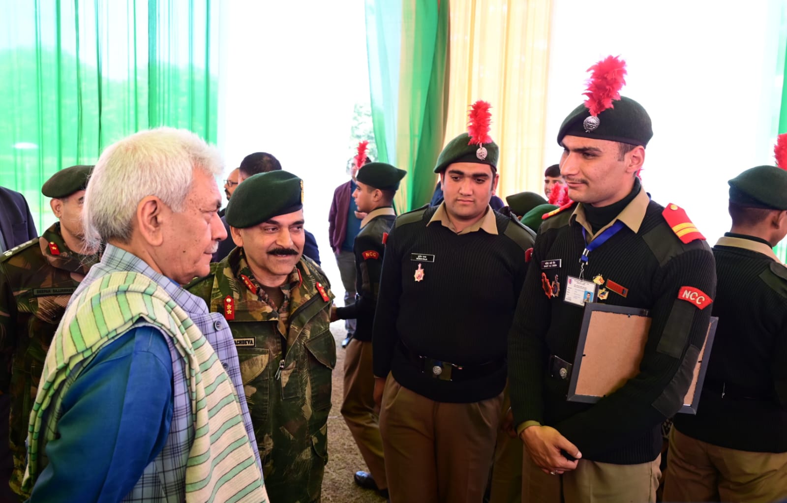 LG Jammu and Kashmir Manoj Sinha interacts with NCC cadets