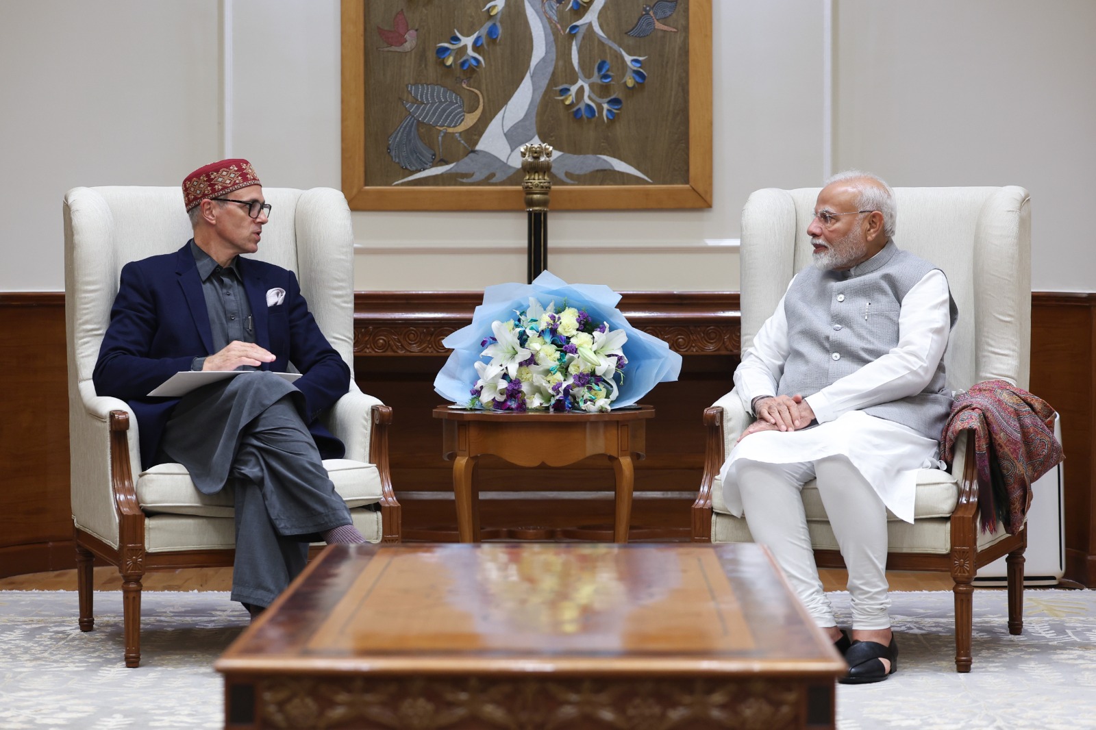 CM Omar Abdullah meets PM Narendra Modi ;  discusses Statehood