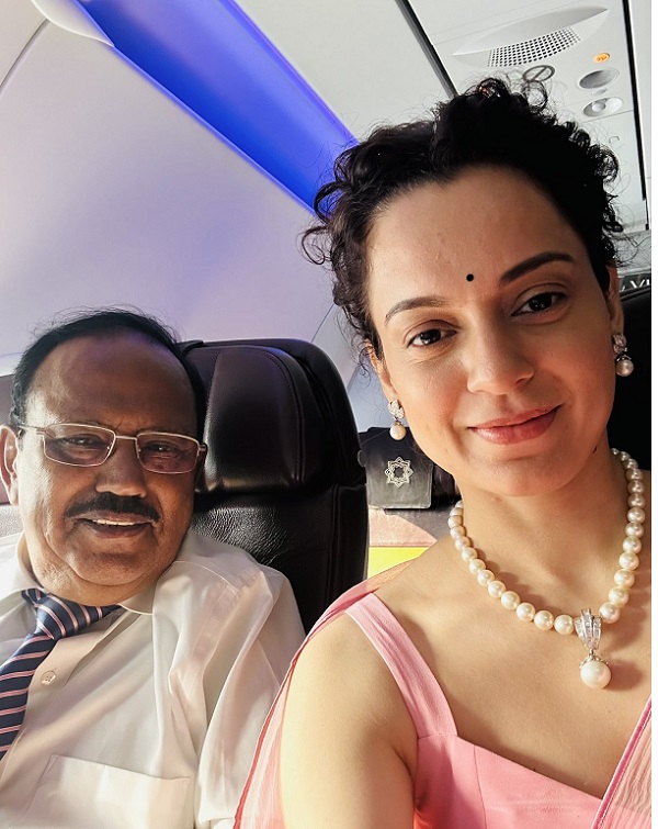 Kangana Ranaut sits next to Ajit Doval on flight, NSA gives a rare smile for a picture