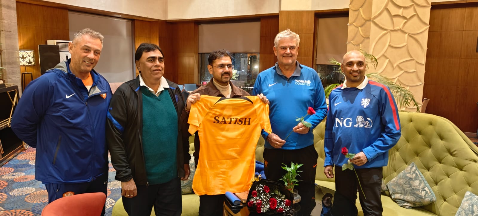  Satish Sharma interacts with Dutch Football Association Coaches in Jammu