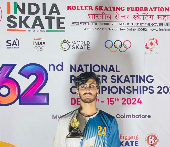 Parth Slathia of DPS Jammu wins GOLD MEDAL in Roller Skating Championship 2024 