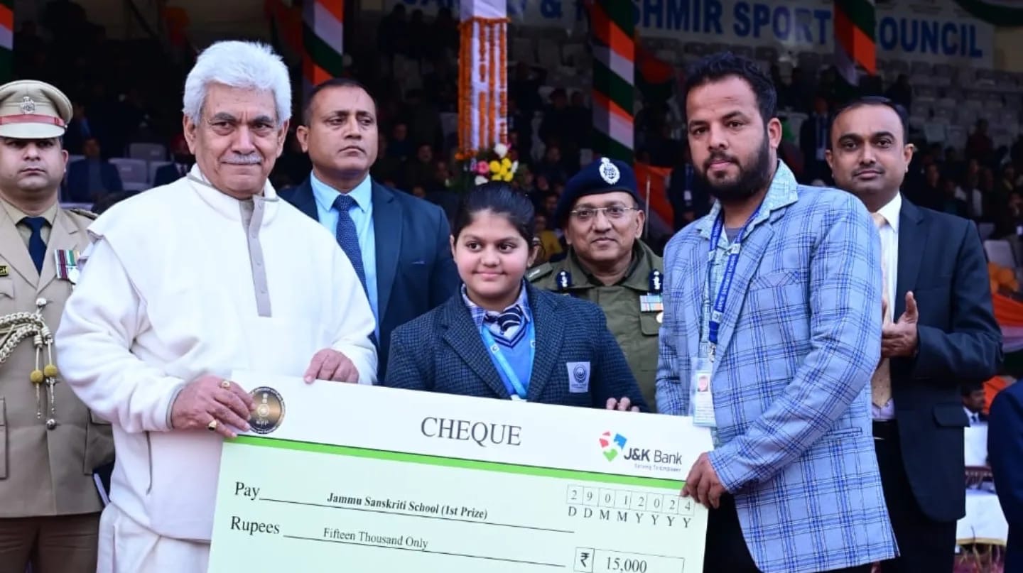 Jammu Sanskriti School  triumphs in Group Song Competition, Earns  Recognition from  LG J&K