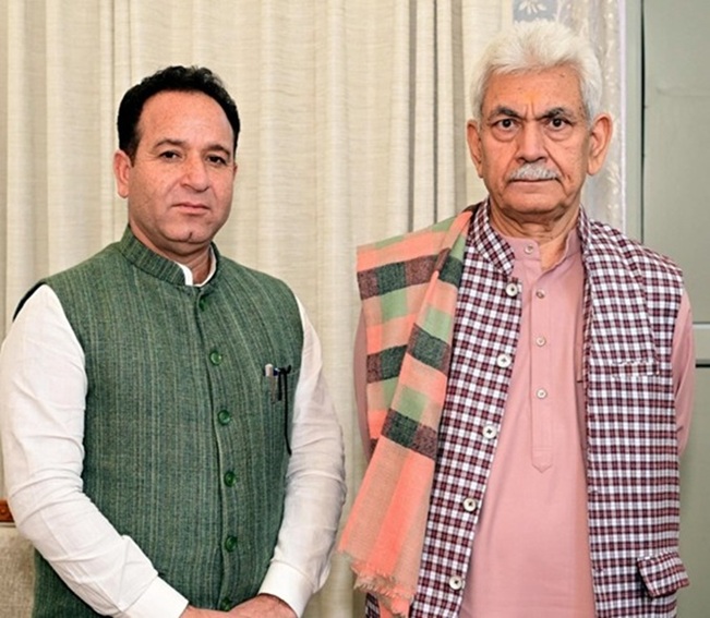 LoP Sunil Sharma calls on LG Manoj Sinha