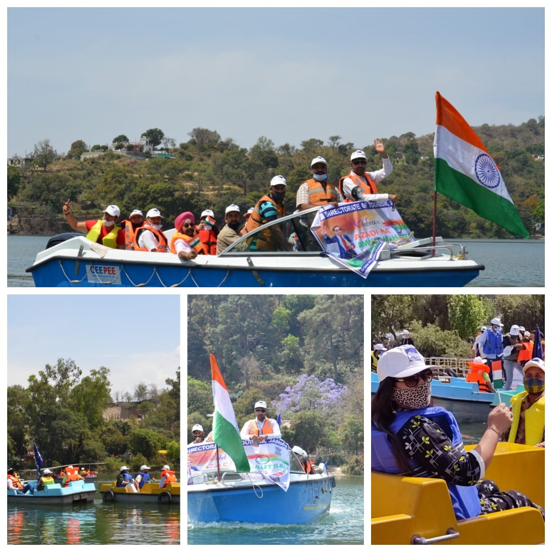 Directorate of Tourism Jammu organised boating at Mansar lake 